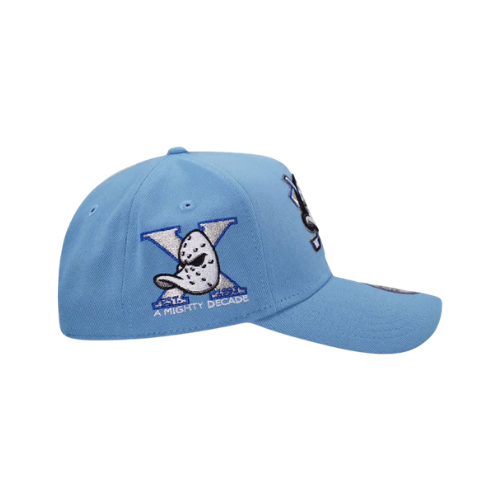 NEW ERA ANEHEIM DUCKS 10TH ANNIVERSARY ICED OUT BLUE 9FORTY A-FRAME