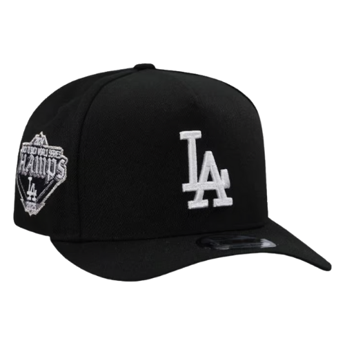 New Era Los Angeles Dodgers Back to Back World Series Black Classic Edition 9Fifty A Frame Snapback Hat