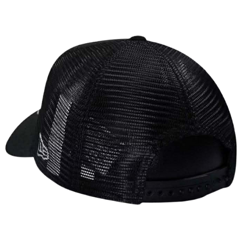 NEW ERA LAS VEGAS RAIDERS METALLIC BLACK TRUCKER 9FORTY AFRAME