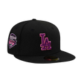 NEW ERA LA DODGERS BLACK PRIME PINK WORLD SERIES 2025 CHAMPS 59FIFTY